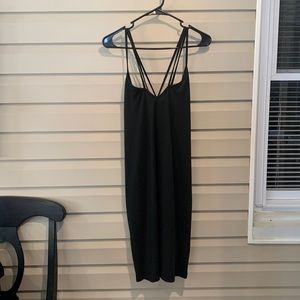 SHEIN Midi Dress Black Crisscross Spaghetti Strap Used 3XL